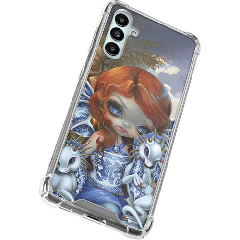 Fairy and Dragons with White and Blue Porcelain Wings by Jasmine Becket-Griffith Galaxy A15 5G Clear Case